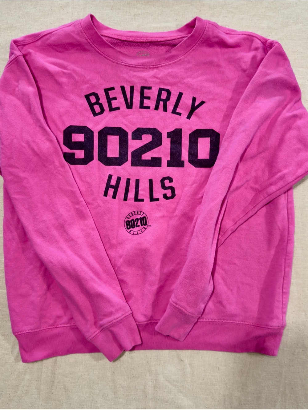 Pink Beverly 90210 Hills Graphic Crewneck Sweatshirt